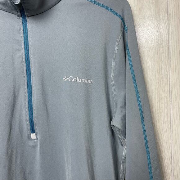 Columbia Trail Flash Half Zip Shirt Mens Small Gray Ash Omniwick Pullover Top - Picture 4 of 12